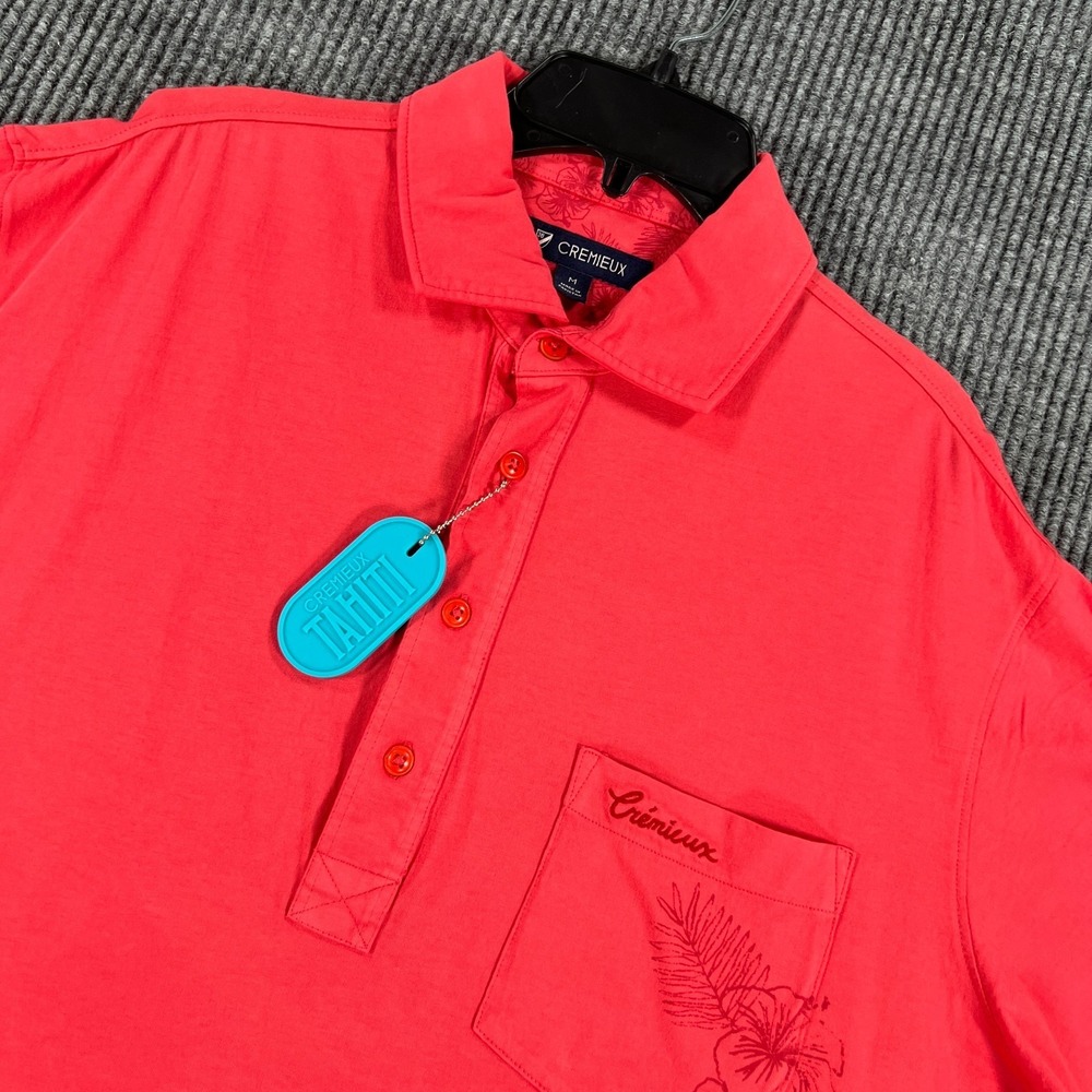 Cremieux Polo Shirt Mens Medium Red Short Sleeve Tahiti Collection Vacation New